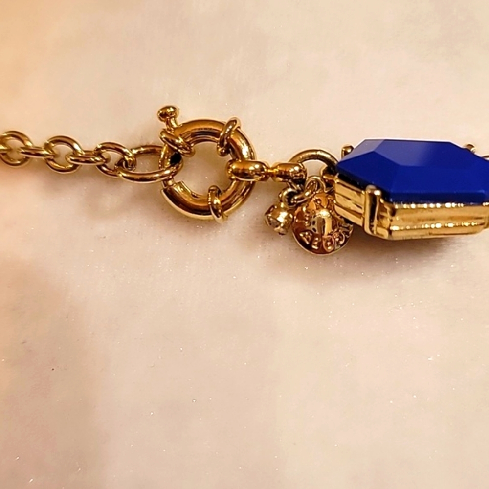 J. Crew Royal Blue & Cornflower Faux Stone & Crystal Statement Necklace - Picture 4 of 6